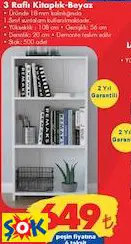 3 RAFLI KİTAPLIK BEYAZ 3 RAFLI KİTAPLIK BEYAZ
